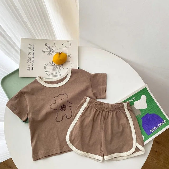 Toddler Summer Short Sleeve T-Shirt Outfit Sets